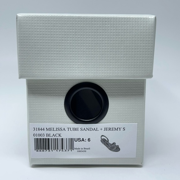 Melissa + Jeremy Scott Womens Tube Slingback Sandals Black Rubber Flat 5-9 New - Picture 13 of 16